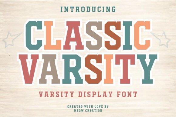 Classic Varsity: A Bold Font for Athletic and Academic Designs
