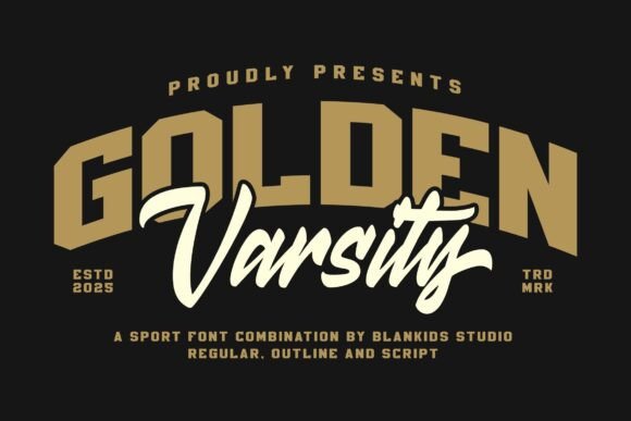 Golden Varsity Font: A Sporty Style for Professional Branding